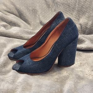 Derek Lam 10 Crosby Indigo Block Heel 7 Heels Suits Preppy